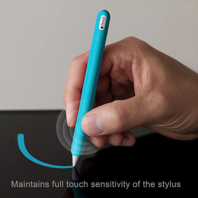 HoldFist Silicone Case Cover Skin Compatible with Apple Pencil (2nd Gen/Pro/USB-C) – Protective Sleeve, Comfortable Grip, Ergonomic Anti-Slip Design, Lightweight & Scratch-Resistant (Blue) - Image 3